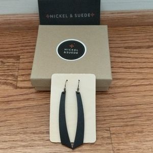 Nickel and Suede leather accent earrings